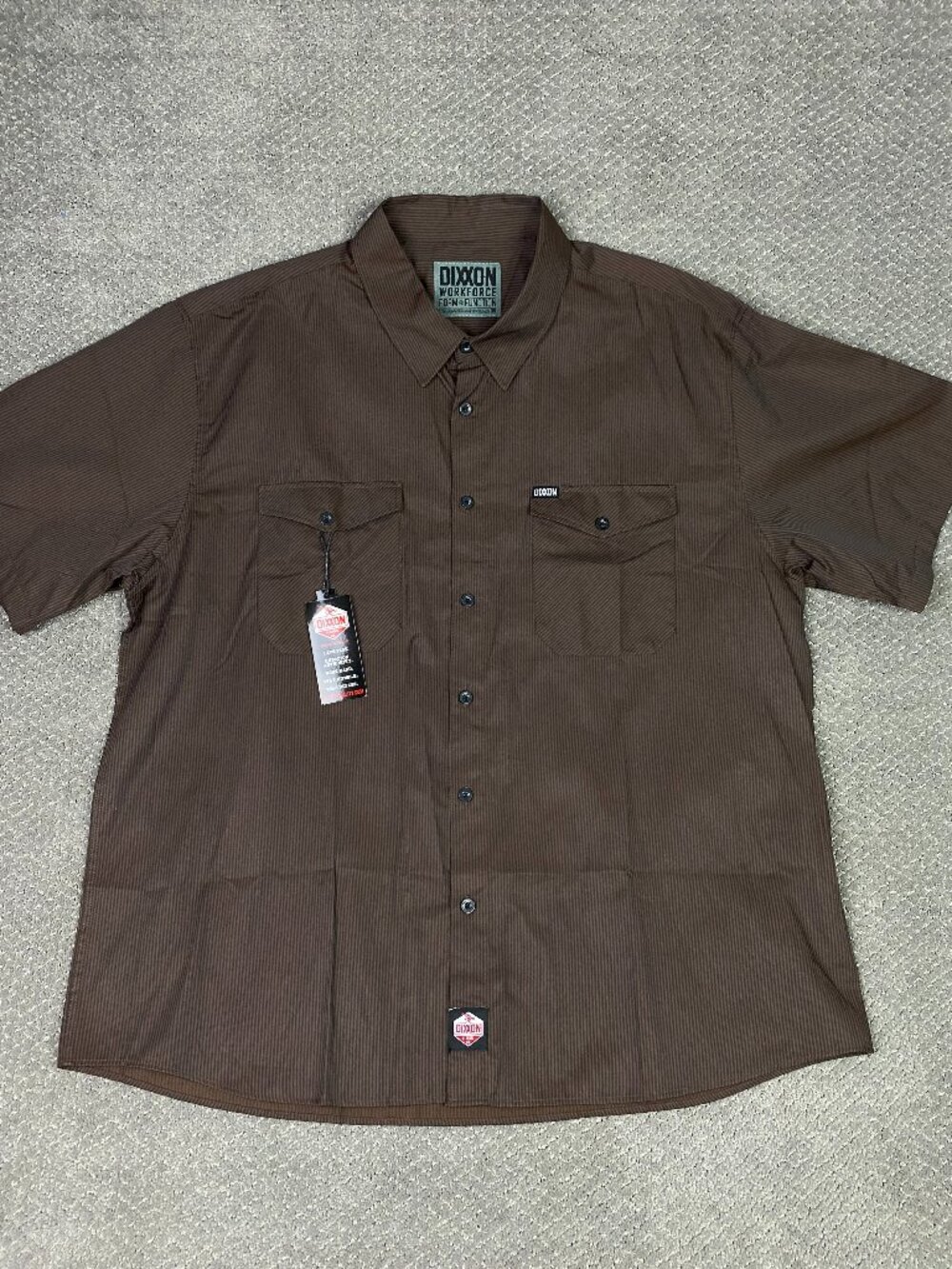 Dixxon Shirt Men's 5XL Brown Workforce Form and Function Short Sleeve Striped